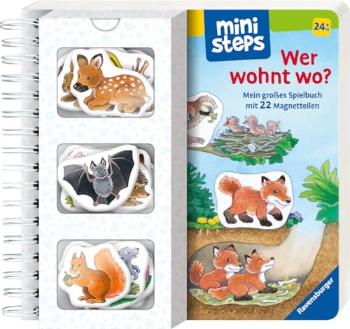 ministeps: Wer wohnt wo?: Mein großes Spielbuch mit 22 Magnetteilen.Ab 24 Monaten