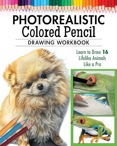 Photorealistic Colored Pencil Drawing Workbook (Book 2): Learn to Draw 16 Lifelike Animals Like a Pro von Design Originals