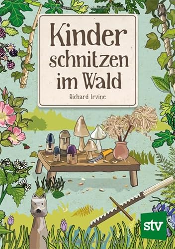 Kinder schnitzen im Wald von Stocker, L