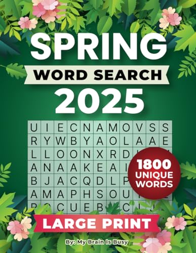 Spring Word Search for Adults Large Print: Word Find Puzzles for Adults and Seniors with 1800 Unique Words von Independently published