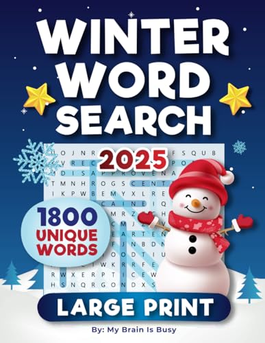 WINTER Word Search Puzzle Book for Adults: Large Print Puzzles for Seniors and Young People with 1800 Holiday Christmas Unique Words von Independently published
