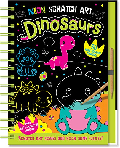 Neon Scratch Art Dinosaurs