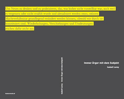Immer Ärger mit dem Subjekt: Theoretische und politische Konsequenzen eines juridischen Machtmodells: Judith Butler
