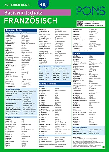 PONS Basiswortschatz auf einen Blick Französisch (PONS Auf einen Blick) von Pons GmbH
