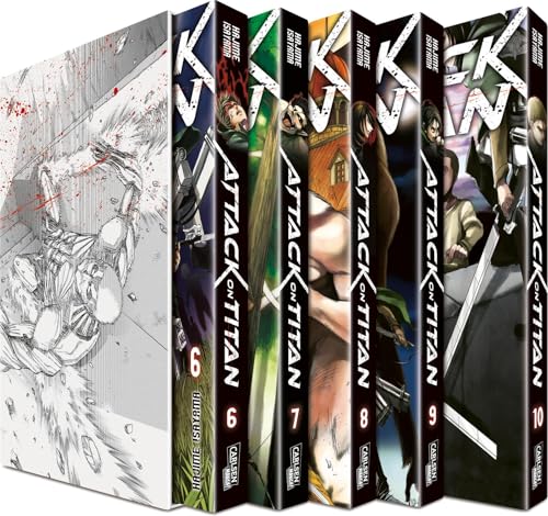 Attack on Titan, Bände 6-10 im Sammelschuber mit Extra: Fantasy-Action-Manga ab 16 Jahren über den Kampf gegen menschenfressende Titanen Attack on Titan, Bände 6-10 im Sammelschuber mit Extra: Fantasy-Action-Manga ab 16 Jahren über den Kampf gegen menschenfressende Titanen