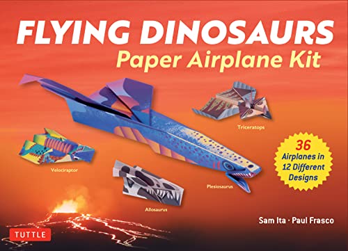 Flying Dinosaurs Paper Airplane Kit: 24 Paper Airplanes in 12 Original Designs! von Tuttle Publishing