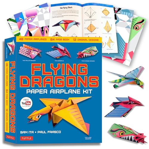 Flying Dragons Paper Airplane Kit: 48 Paper Airplanes, 64 Page Book, 12 Original Designs, Youtube Video Tutorials: 48 Paper Airplanes, 64 Page ... 12 Original Designs, YouTube Video Tutorials Flying Dragons Paper Airplane Kit: 48 Paper Airplanes, 64 Page Book, 12 Original Designs, Youtube Video Tutorials: 48 Paper Airplanes, 64 Page ... 12 Original Designs, YouTube Video Tutorials