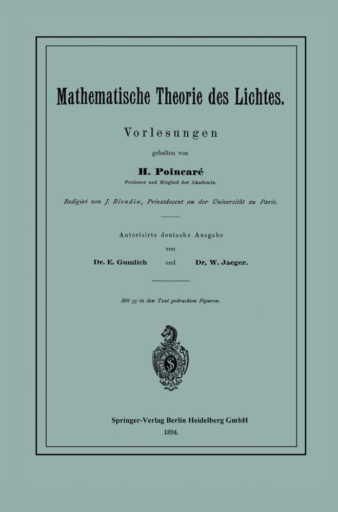 Mathematische Theorie des Lichtes von Springer Berlin Heidelberg