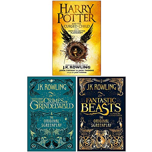 Harry Potter and the Cursed Child Parts One and Two, The Crimes of Grindelwald, Fantastic Beasts and Where to Find Them by J.K. Rowling 3 Books Collection Set Harry Potter and the Cursed Child Parts One and Two, The Crimes of Grindelwald, Fantastic Beasts and Where to Find Them by J.K. Rowling 3 Books Collection Set