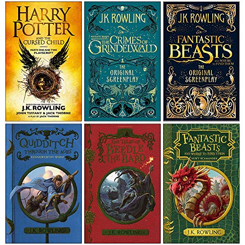 J.K. Rowling Collection 6 Books Set (Harry Potter and the Cursed Child Parts One and Two, Fantastic Beasts The Crimes of Grindelwald,The Original Screenplay,Quidditch Through the Ages and more)