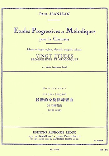 20 ETUDES PROGRESSIVES ET MELODIQUES VOLUME 2 CLARINETTE