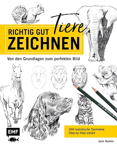 Richtig gut zeichnen – Tiere: Von den Grundlagen zum perfekten Bild – 200 realistische Tiermotive Step by Step erklärt von Edition Michael Fischer