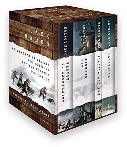 Jack London, Romane und Erzählungen (Goldrausch in Alaska - Der Seewolf - Ruf der Wildnis - Wolfsblut) (4 Bände im Schuber) von ANACONDA