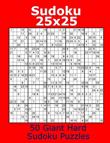 Sudoku 25x25 50 Giant Hard Sudoku Puzzles von CREATESPACE