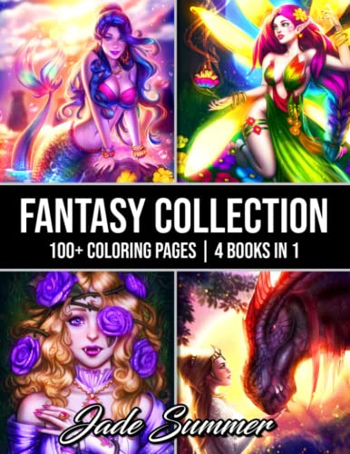 Fantasy Collection: An Adult Coloring Book with 100+ Incredible Coloring Pages of Mermaids, Fairies, Vampires, Dragons, and More!