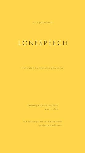 Lonespeech von Nightboat Books