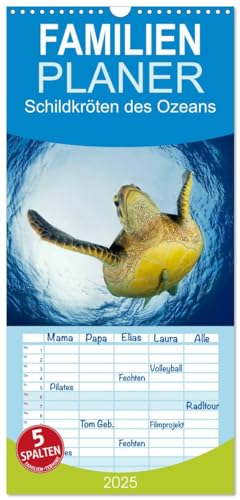 Familienplaner 2025 - Schildkröten des Ozeans mit 5 Spalten (Wandkalender, 21 cm x 45 cm), CALVENDO von CALVENDO