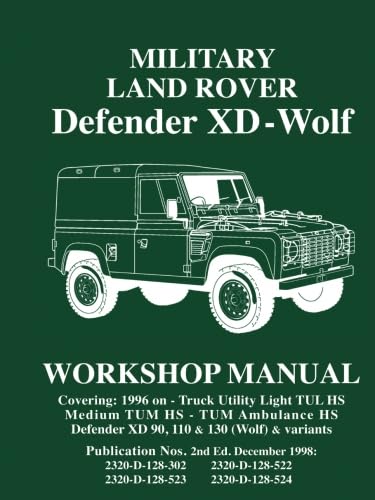Military Land Rover Defender XD Wolf Workshop Manual: 2320-D-128-302 • 2320-D-128-522 • 2320-D-128-523 • 2320-D-128-524: Covering: 1996 on -Truck ... Defender XD 90, 110 & 130 (Wolf) & Variants