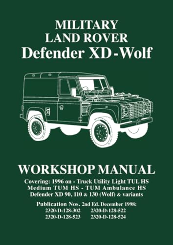 Military Land Rover Defender XD Wolf Workshop Manual: 2320-D-128-302 • 2320-D-128-522 • 2320-D-128-523 • 2320-D-128-524: Covering: 1996 on -Truck ... Defender XD 90, 110 & 130 (Wolf) & Variants