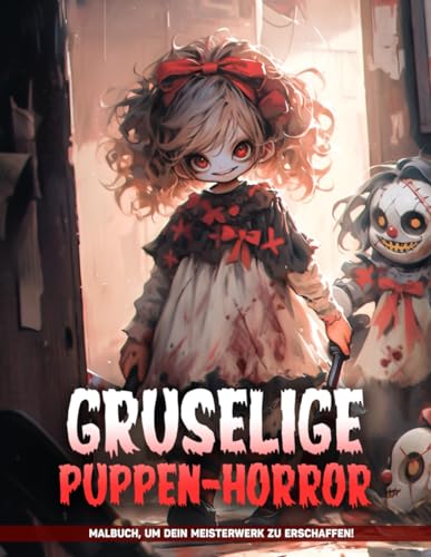 Gruselige Puppen-Horror Malbuch für Jugendliche: Gruselige Puppe Düsterer Fantasy-Horrour Malvorlagen Geschenke für Frauen Erwachsene von Independently published