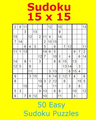 Sudoku 15 x 15 50 Easy Sudoku Puzzles
