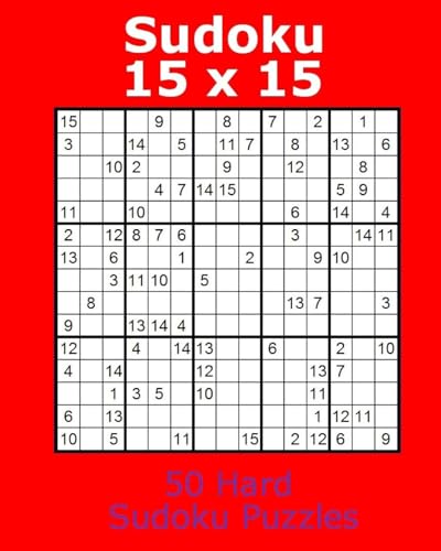 Sudoku 15 x 15 50 Hard Sudoku Puzzles