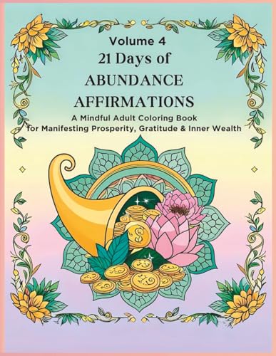 21 Days of Abundance Affirmations:Volume 4: A Mindful Adult Coloring Book for Manifesting Prosperity, Gratitude & Inner Wealth (21 Days of Affirmations Coloring Book Series) von Independently published