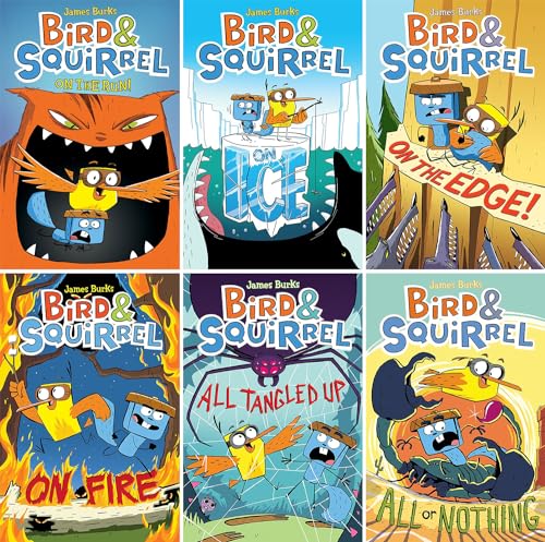 Bird & Squirrel 7 Book Series. Bird & Squirrel On the Run!, On Ice, On the Edge!, On Fire, All Tangled Up, All Or Nothing, All Together