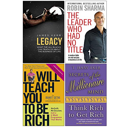 Legacy, The Leader Who Had No Title, I Will Teach You To Be Rich, Secrets of the Millionaire Mind 4 Books Collection Set