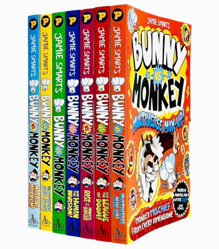 Bunny vs Monkey 5-Bücher-Sammlungsset von Jamie Smart (Bunny vs Monkey, The Supersonic Aye-aye, The Human Invasion, Rise of the Maniacal Badger & Bunny vs Monkey and the League of Doom!)