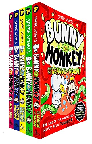Bunny vs Monkey The Phoenix Presents Series Books 1 - 7 Collection Set by Jamie Smart (Let the Mayhem Begin, Stench, Wobbles, Destructo, Apocalypse & MORE!)