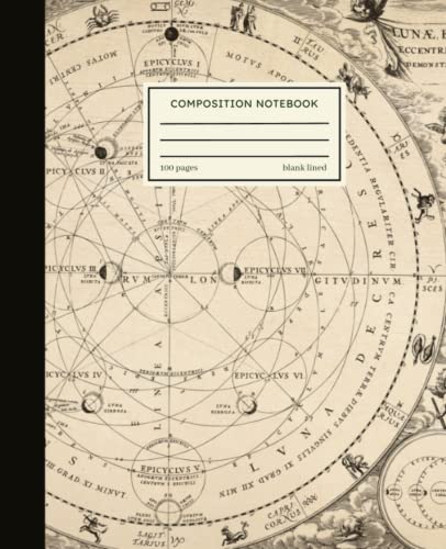 COMPOSITION NOTEBOOK: Vintage Astrology Print Zodiac Star Sign Map | Blank Lined | 100 Pages (7.5” x 9.25”) von Independently published