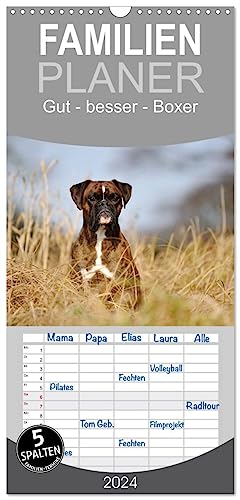 Familienplaner 2024 - Gut - besser - Boxer mit 5 Spalten (Wandkalender, 21 cm x 45 cm) CALVENDO