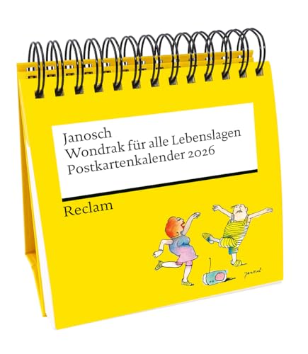 Janosch: »Wondrak für alle Lebenslagen« (Postkartenkalender 2026). Mit Zitaten und Illustrationen von Janosch: Ausgezeichnet mit dem Kalenderpreis des ... 53 perforierten Postkarten zum Heraustrennen von Reclam, Philipp, jun. GmbH, Verlag