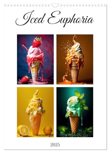 Iced Euphoria (Wall Calendar 2025 DIN A3 portrait), CALVENDO 12 Month Wall Calendar: Experience the ultimate ice cream paradise with our mesmerizing ... cones filled with heavenly flavors. von Calvendo