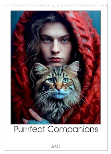 Purrrfect Companions (Wall Calendar 2025 DIN A3 portrait), CALVENDO 12 Month Wall Calendar: Discover the captivating harmony between humans and their ... celebrating the timeless bond they share. von Calvendo