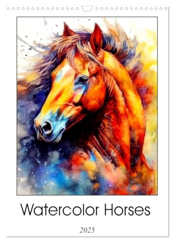 Watercolor Horses (Wall Calendar 2025 DIN A3 portrait), CALVENDO 12 Month Wall Calendar: Immerse yourself in the captivating beauty of Watercolor ... through mesmerizing watercolor artworks. von Calvendo