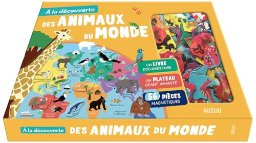 À la découverte des animaux du monde: Un livre documentaire, un plateau géant animé, 119 pièces magnétiques