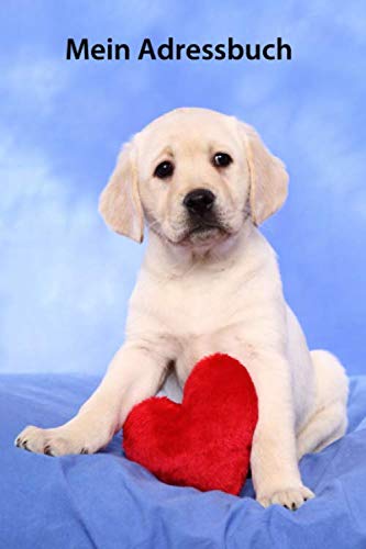 Mein Adressbuch: Labrador Welpe - mit A-Z Register, Softcover, 110Seiten, 6x9" ähnlich Din A5 (Labrador Retriever in blond - Trainingstagebuch, Krankenakte, BARF Planer und Welpentagebuch) von Independently published