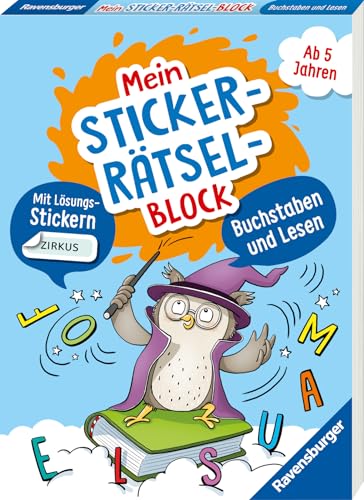 Ravensburger Mein Stickerrätselblock: Buchstaben und Lesen - Rätselblock ab 5 Jahre, spielerisch Buchstaben lernen, Lesen lernen, Sticker, ab Vorschule Ravensburger Mein Stickerrätselblock: Buchstaben und Lesen - Rätselblock ab 5 Jahre, spielerisch Buchstaben lernen, Lesen lernen, Sticker, ab Vorschule