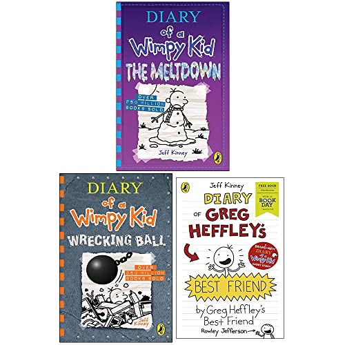 Diary of a Wimpy Kid Book 13-14 and World Book Day : 3 Books Collection Set (The Meltdown, Wrecking Ball & Diary Of Greg Heffley's Best Friend)
