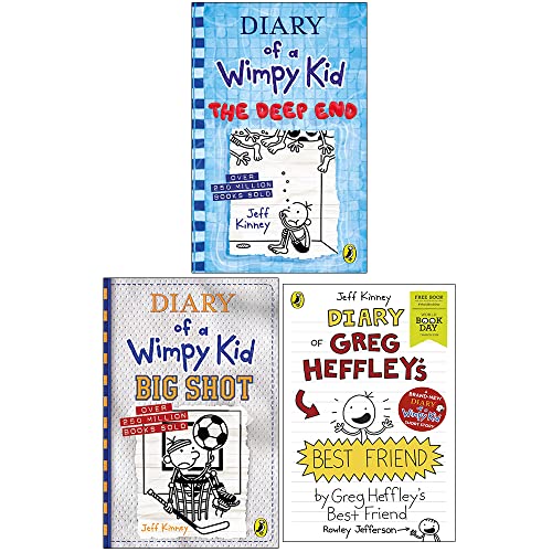 Diary of a Wimpy Kid Book 15-16 and World Book Day : 3 Books Collection Set (Big Shot [Hardcover], The Deep End & Diary Of Greg Heffley's Best Friend)