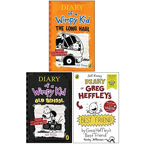 Diary of a Wimpy Kid Book 9-10 and World Book Day : 3 Books Collection Set (The Long Haul, Old School & Diary Of Greg Heffley's Best Friend)