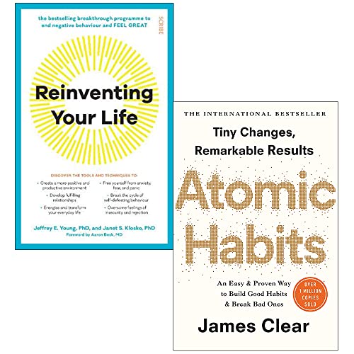 Reinventing Your Life By Jeffrey E. Young, Janet S. Klosko & Atomic Habits By James Clear 2 Books Collection Set