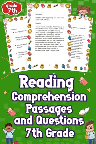 Reading Comprehension Passages and Questions 7th Grade: Unlock Your Child's Potential with Engaging 7th Grade Reading Passages & Questions! Dive into Learning Today von Independently published
