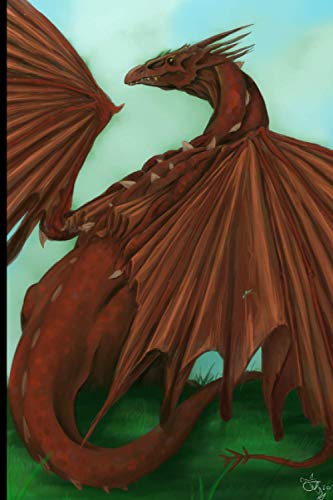 Majestic Red Dragon Notebook: Welsh Dragon Daily Writing Fantasy Art Paperback Journal Book