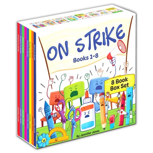 On Strike Box Set, Books 1-8: Pencils on Strike, Swings on Strike, Chairs on Strike, Glues On Strike, Crayons on Strike, Scissors on Strike, Erasers on Strike, Rulers on Strike