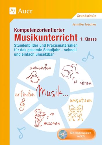 Kompetenzorientierter Musikunterricht 1. Klasse: Stundenbilder und Praxismaterialien für das gesamte Schuljahr - schnell und einfach umsetzbar (Kompetenzorientierter Unterricht Grundschule) von Auer Verlag i.d.AAP LW