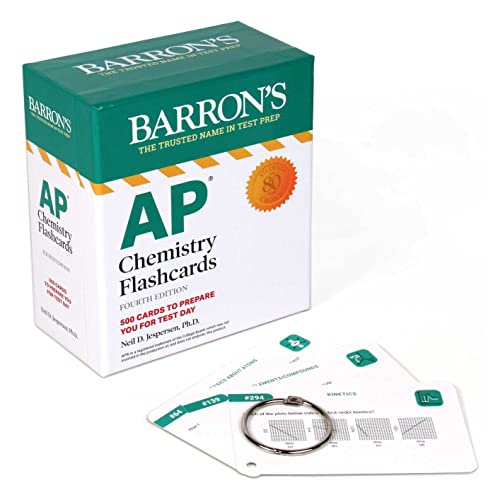 AP Chemistry Flashcards, Fourth Edition: Up-to-Date Review and Practice + Sorting Ring for Custom Study: 500 Cards to Prepare You for Test Day (Barron's AP Prep)