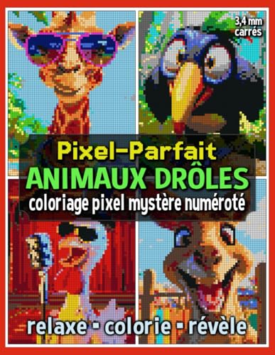 Pixel-Parfait: Animaux Drôles – Coloriage Pixel Mystère Numéroté: Livre de Coloriage Pixel pour Adultes et Ados (Pixel Art Coloriage) von Independently published